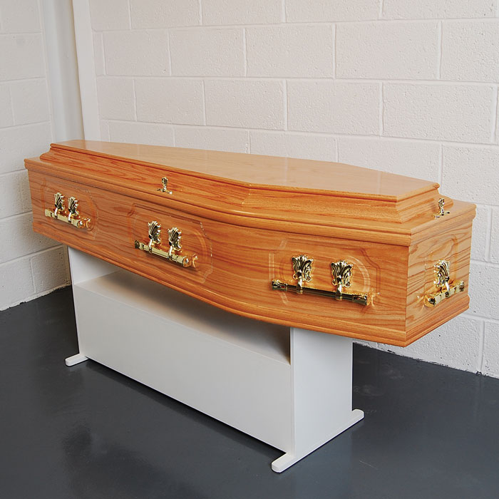 Pressed Panel Natural Oak Coffin